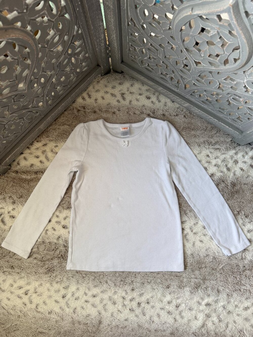 Gymboree white long sleeve shirt girls size 7 classic school gorpcore winter